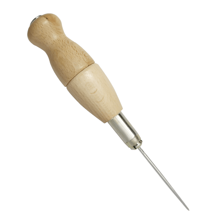Wood handle awl with needle