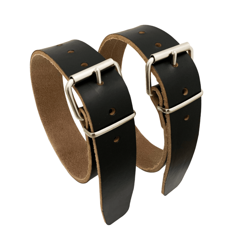 Leather colllar with inox buckle 4cm
